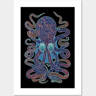 Octopus drawing Posters and Art